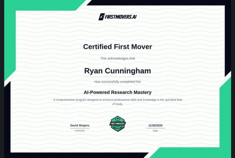 Certified First Mover: AI-Powered Research Mastery