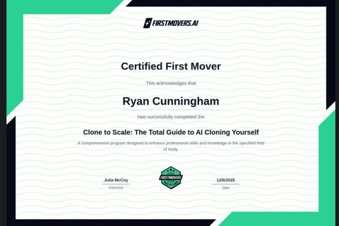 Certified First Mover: Clone to Scale