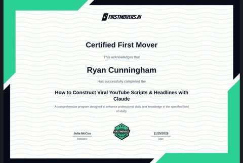 Certified First Mover: YouTube Scripts with Claude