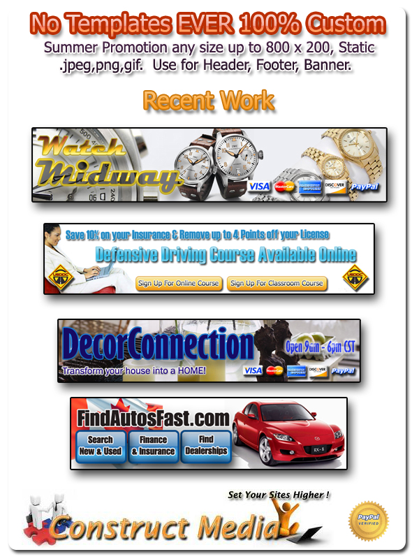 Construct Media - Recent banner work examples