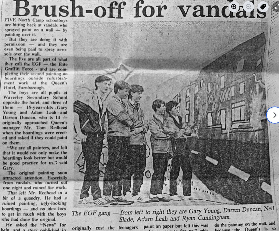 Newspaper clipping of Ryan Cunningham and friends